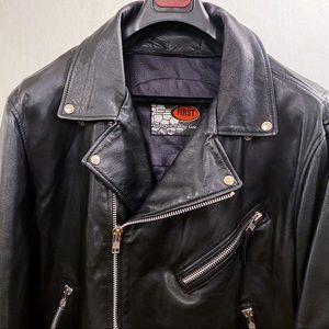 Perfectly broken in leather motorcycle jacket